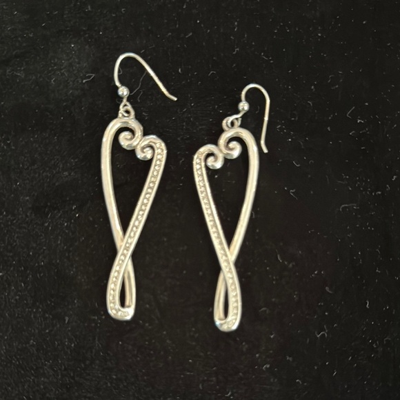 Brighton Silver tone Infinity Dangle Earrings with crystals - Picture 1 of 3